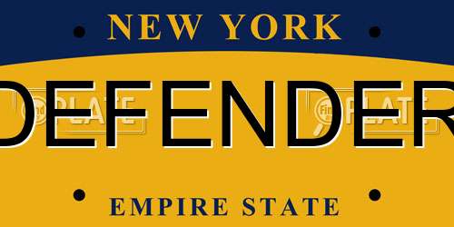 DEFENDER New York License Plate