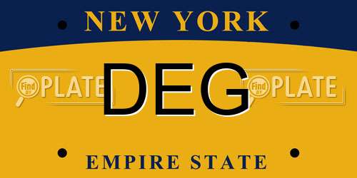 DEG New York License Plate