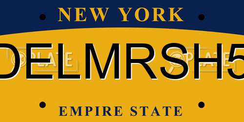 DELMRSH5 New York License Plate