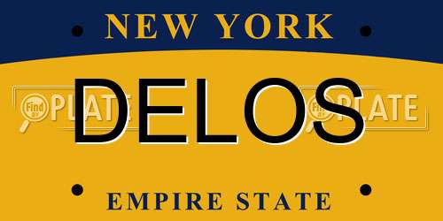DELOS New York License Plate