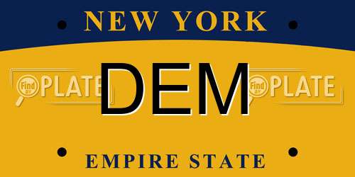 DEM New York License Plate