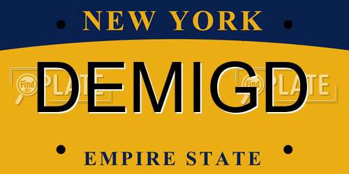 DEMIGD New York License Plate