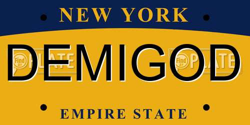 DEMIGOD New York License Plate