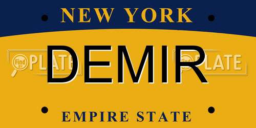 DEMIR New York License Plate