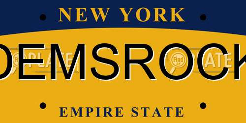 DEMSROCK New York License Plate