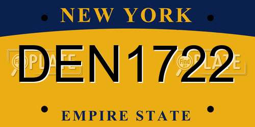 DEN1722 New York License Plate