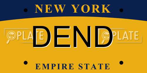 DEND New York License Plate
