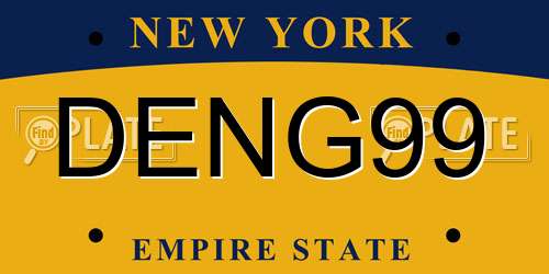 DENG99 New York License Plate