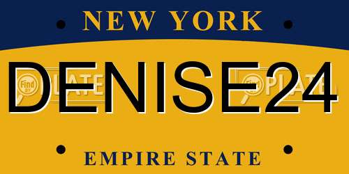 DENISE24 New York License Plate