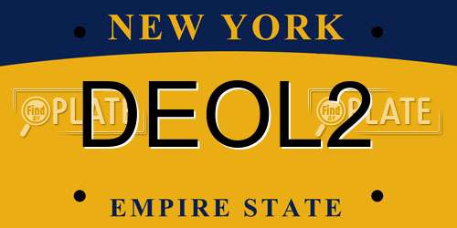 DEOL2 New York License Plate