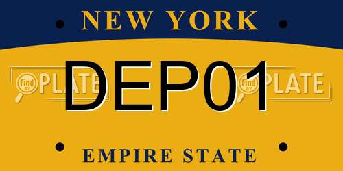DEP01 New York License Plate