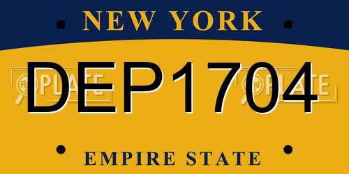 DEP1704 New York License Plate