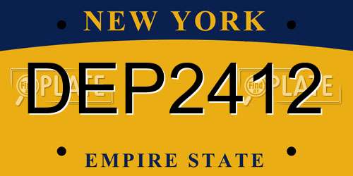 DEP2412 New York License Plate