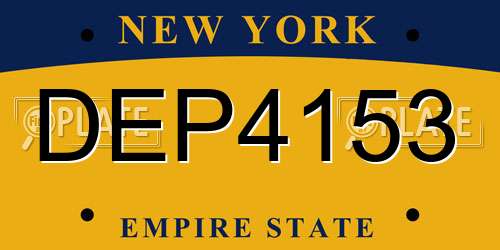 DEP4153 New York License Plate