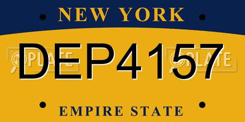 DEP4157 New York License Plate