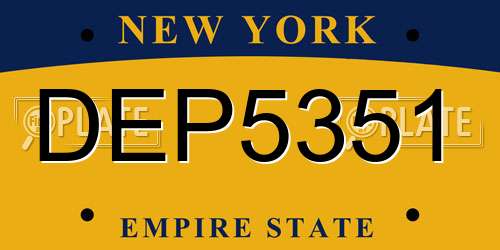 DEP5351 New York License Plate