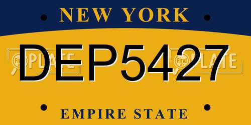 DEP5427 New York License Plate