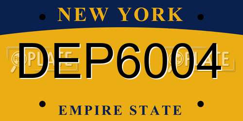 DEP6004 New York License Plate