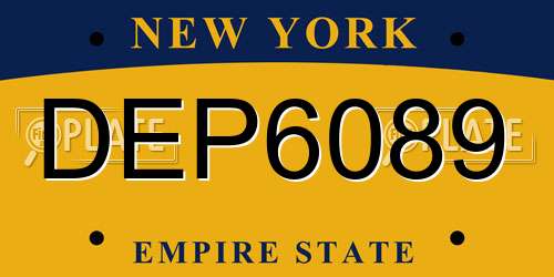 DEP6089 New York License Plate