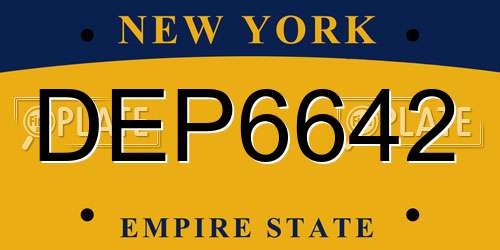 DEP6642 New York License Plate