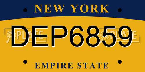 DEP6859 New York License Plate