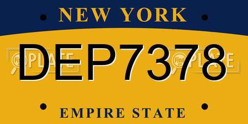 DEP7378 New York License Plate