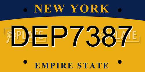 DEP7387 New York License Plate