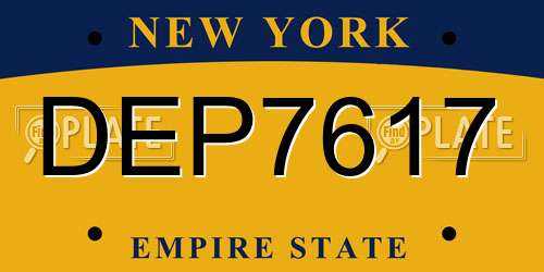 DEP7617 New York License Plate