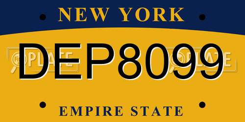 DEP8099 New York License Plate