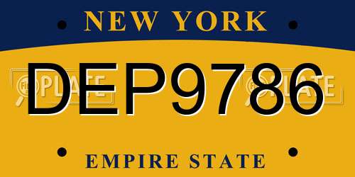 DEP9786 New York License Plate