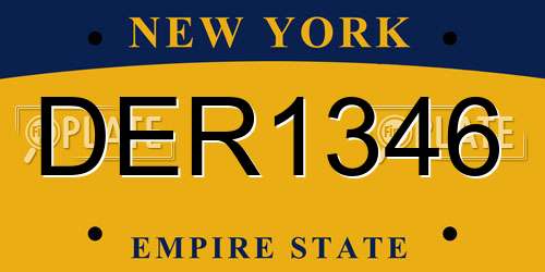 DER1346 New York License Plate