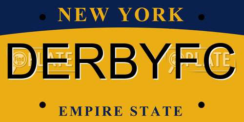 DERBYFC New York License Plate