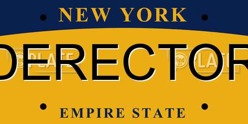 DERECTOR New York License Plate