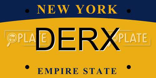 DERX New York License Plate