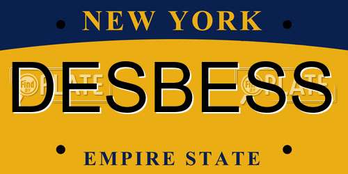 DESBESS New York License Plate