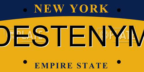DESTENYM New York License Plate
