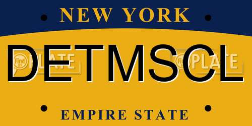 DETMSCL New York License Plate