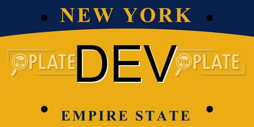 DEV New York License Plate