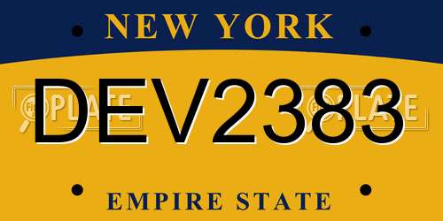 DEV2383 New York License Plate