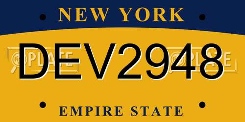 DEV2948 New York License Plate
