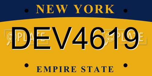 DEV4619 New York License Plate