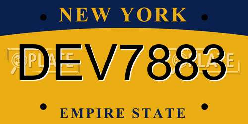 DEV7883 New York License Plate