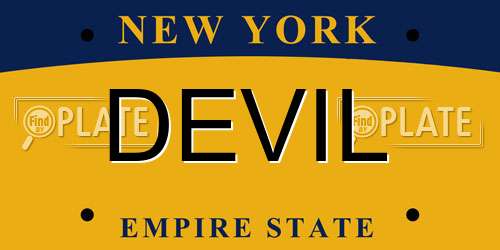 DEVIL New York License Plate