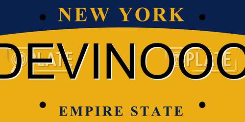 DEVINOOO New York License Plate