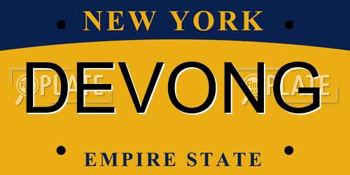 DEVONG New York License Plate