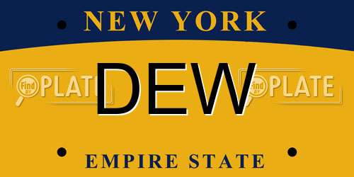 DEW New York License Plate