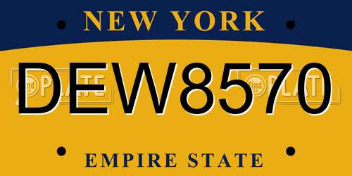 DEW8570 New York License Plate