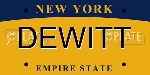 DEWITT New York License Plate
