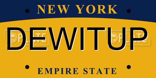 DEWITUP New York License Plate