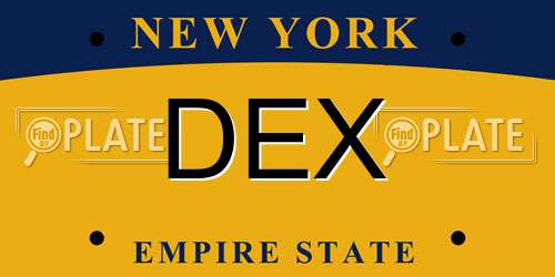 DEX New York License Plate